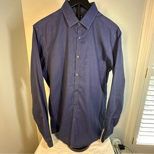 Kenneth Cole Awearness non-iron slim fit ‎ Navy Dress Shirt